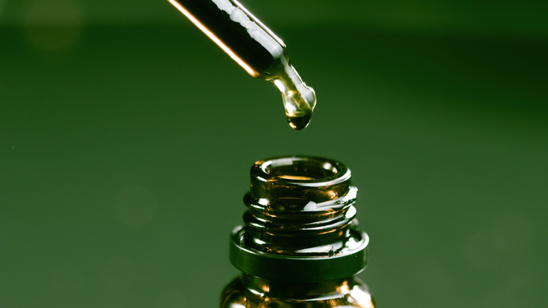 CBD hemp oil in a bottle